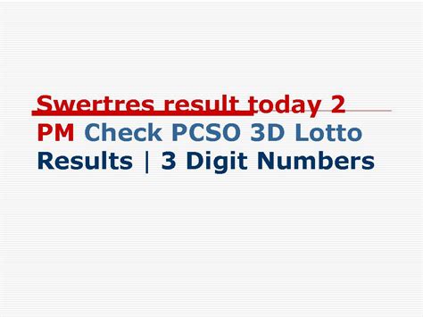 2pm result swertres